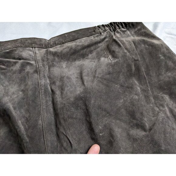 Bagatelle Pants Brown Suede 100% Leather Straight Leg Lined Womens Size 26W - Picture 8 of 12